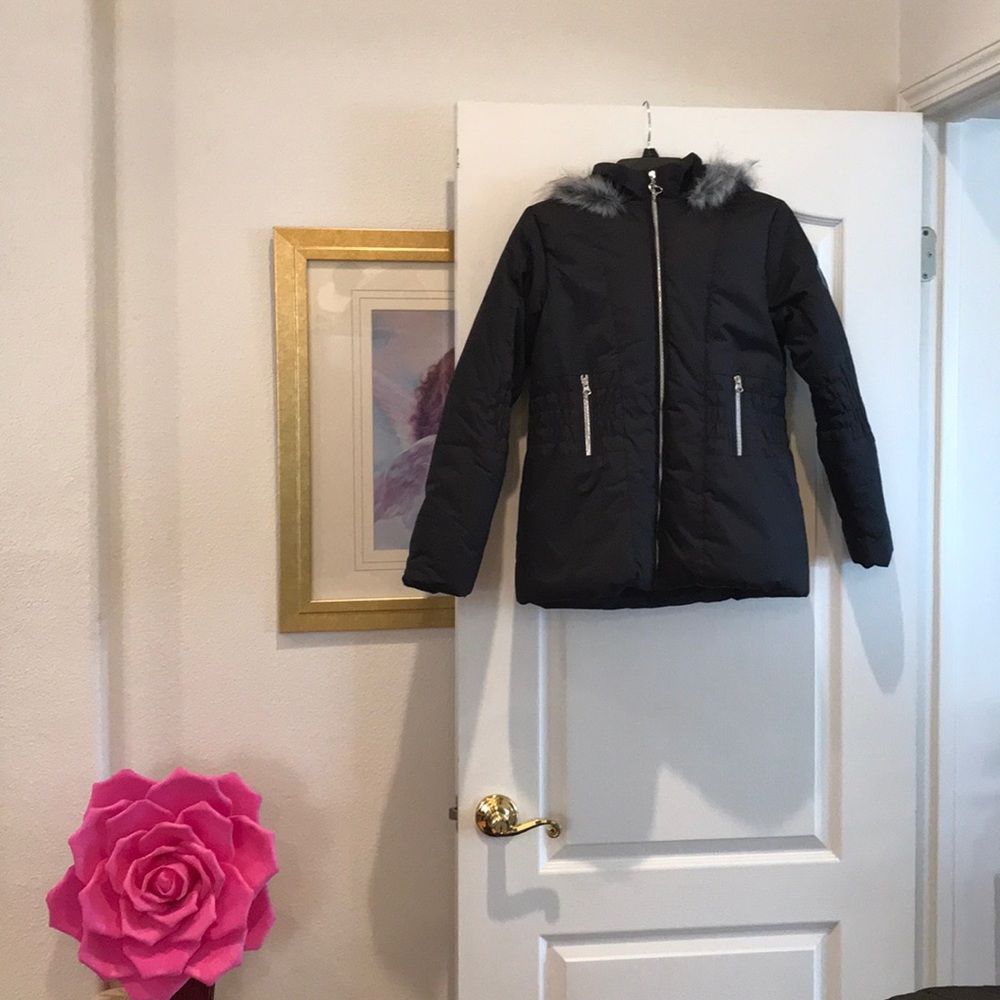 BCX Girls Black Hooded Jacket